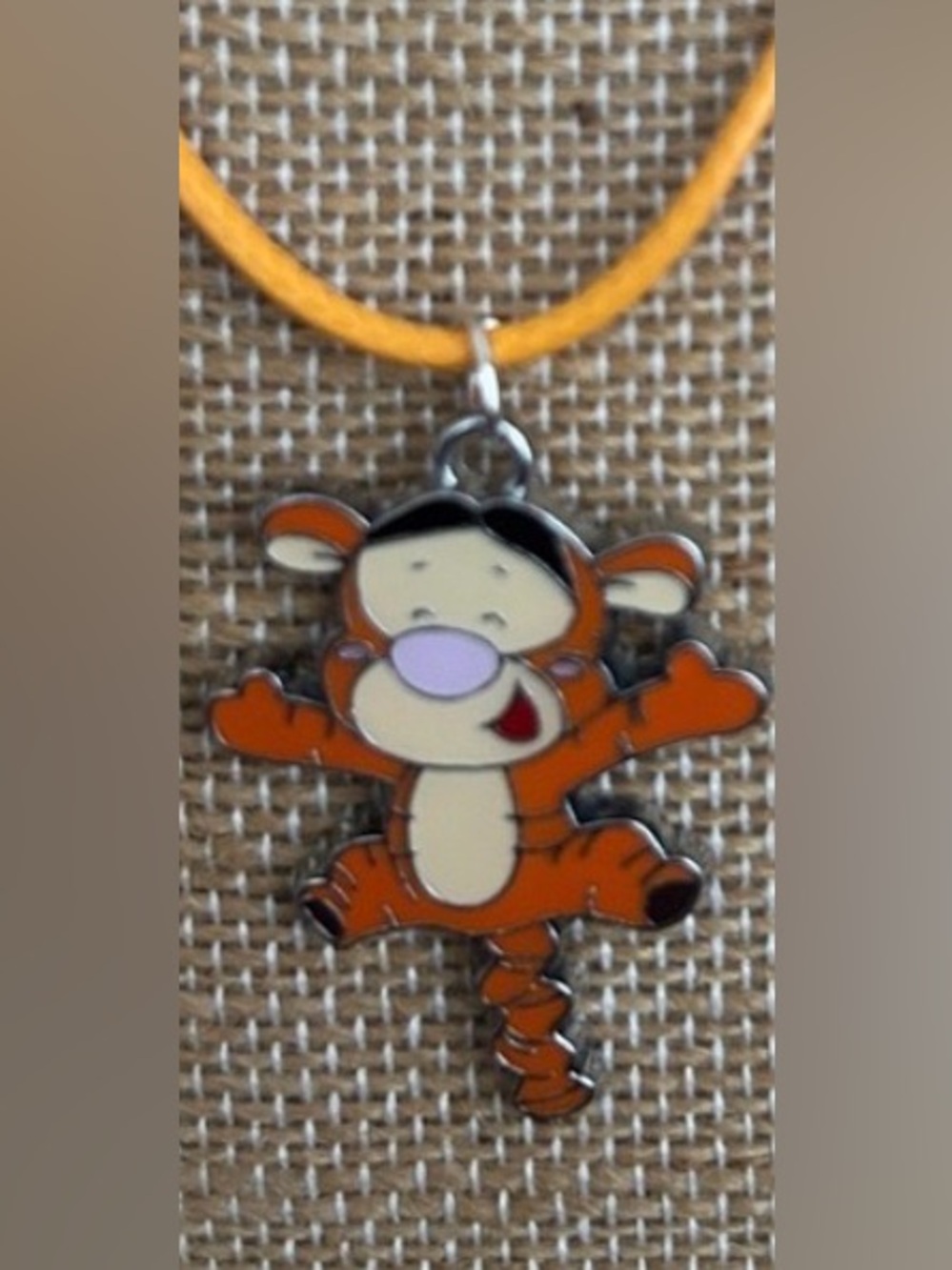 Orange Tigger-Inspired Enamel Pendant Necklace - Women Jewelry